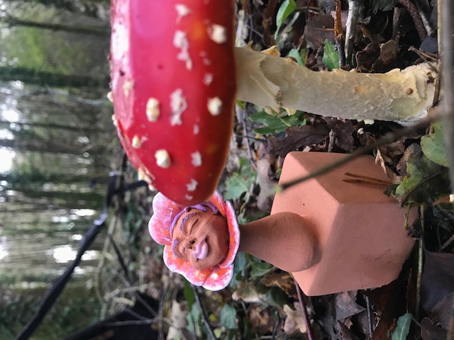 Pièce clay Tête de bébé fleur en céramique, couleur rose