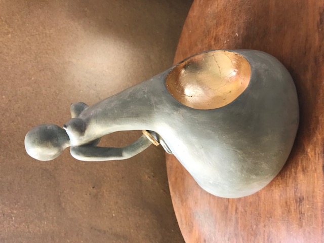 femme patine à la cire et feuille d'or