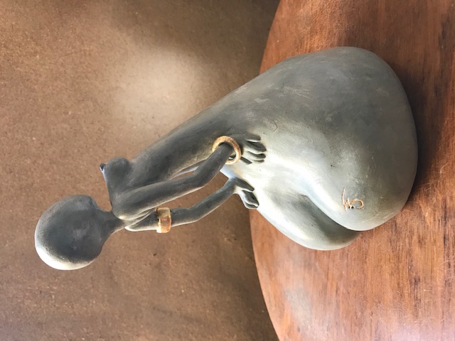 femme patine à la cire et feuille d'or