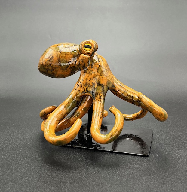 Petit poulpe en céramique émaillée