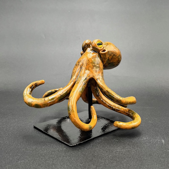 Petit poulpe en céramique émaillée